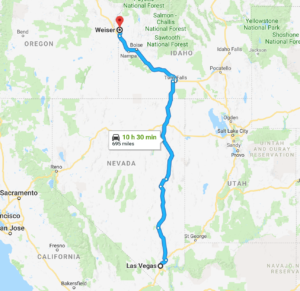 Las Vegas to Weiser Idaho